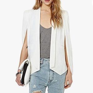 White blazer with open sleeves